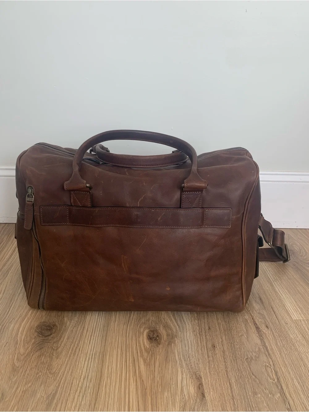 Moore & Giles for NetJets Booker Cabin Brown Leather Duffle Bag Carry On